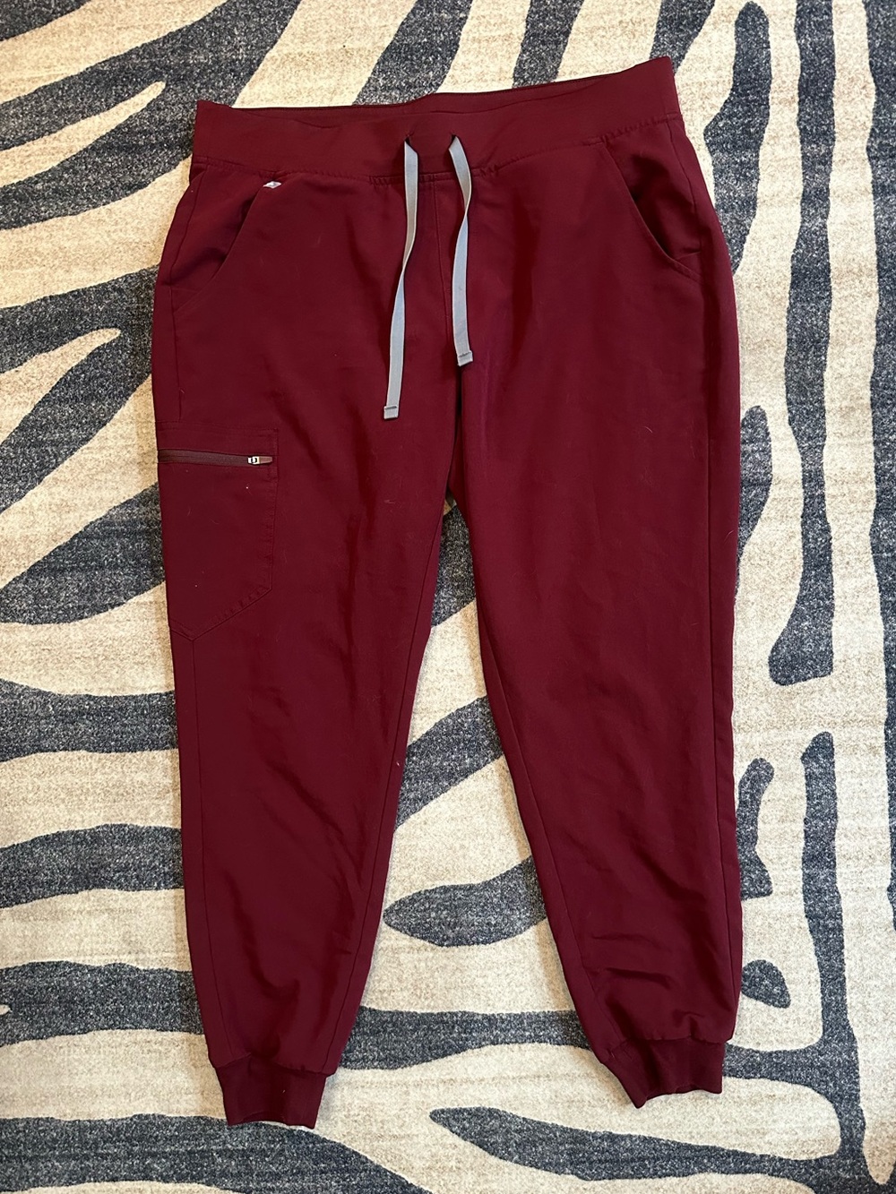 FIGS Burgundy Jogger Scrub Pants with Drawstring
